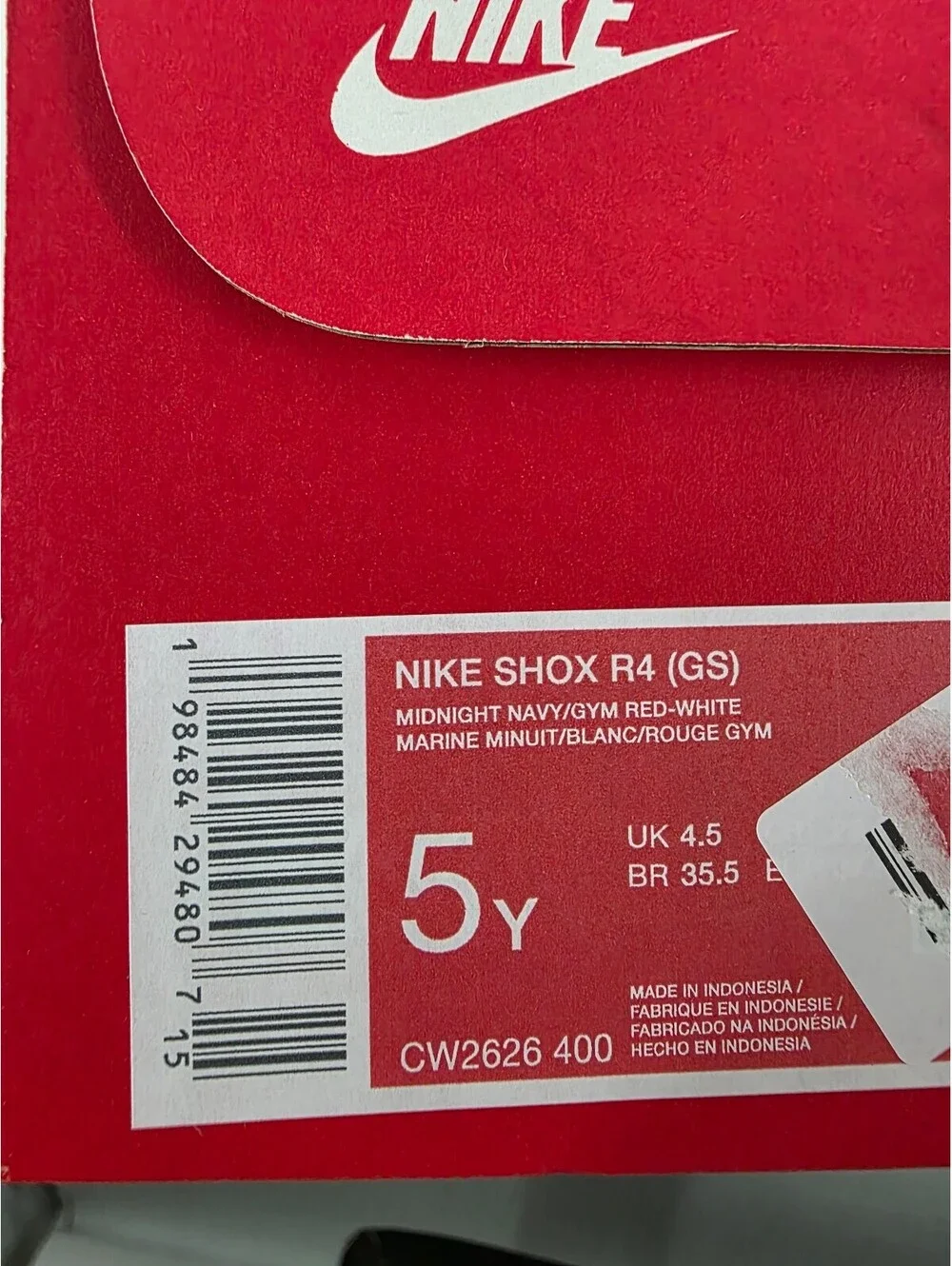 Nike Shox R4 Running Shoes Navy White Red